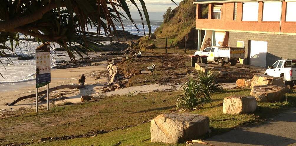 The scene after the storm at the Nambucca Heads Surf Lifesaving Club (photo Michael Coulter).