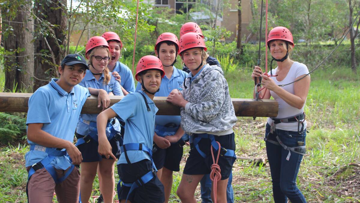 WE'VE SO GOT THIS: Enjoying the ropes course at Nambucca Heads High School
