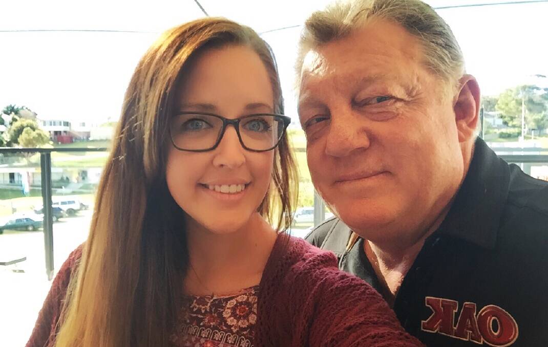 ANY CHANCE FOR A SELFIE: Guardian News journalist Britt Ramsey with broadcaster and Penrith Panthers president Phil Gould