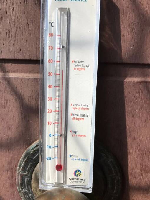It's hot: Jason Fitzgerald had to get a new thermometer soon after taking this photo...