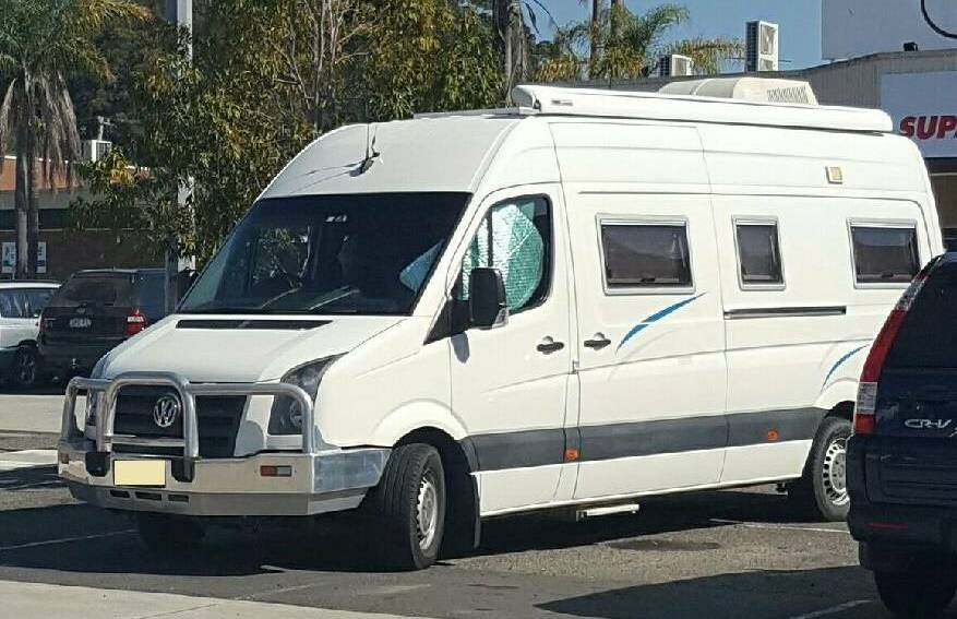 The woman raised suspicion when she was having trouble manoeuvring her campervan around the Nambucca Plaza.