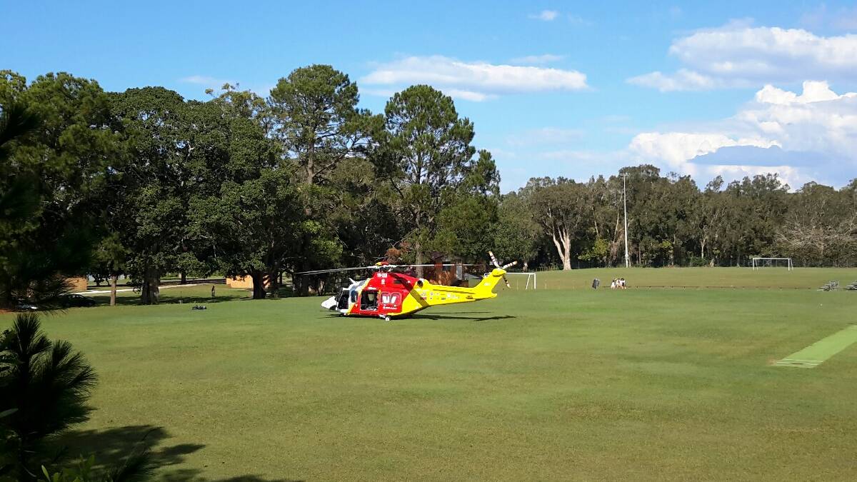 Chopper Rescue after surfing accident at Urunga