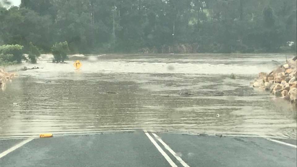 If it's flooded, forget it: Bains Bridge under water at Wauchope in March. Photo: Josh McMillan.