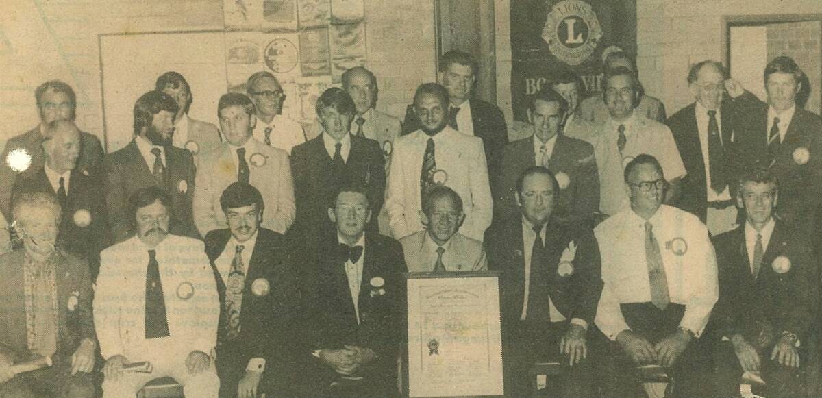 The first charter of Macksville Lions - 1978.