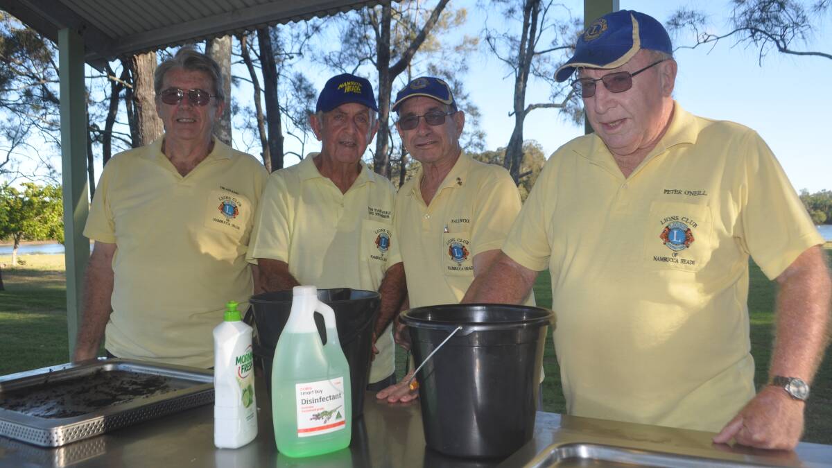 DETERMINED TO CONTINUE THEIR SERVICE: From left, Nambucca Heads Lions Grahame Beaton, Don Parveez, Paul Wood and Peter O'Neill