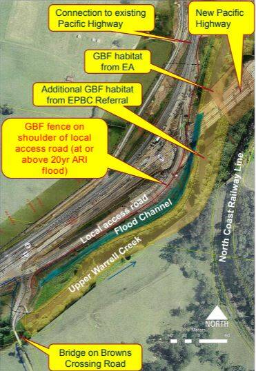 Layout Plan of Upper Warrell Creek / Browns Crossing Road area