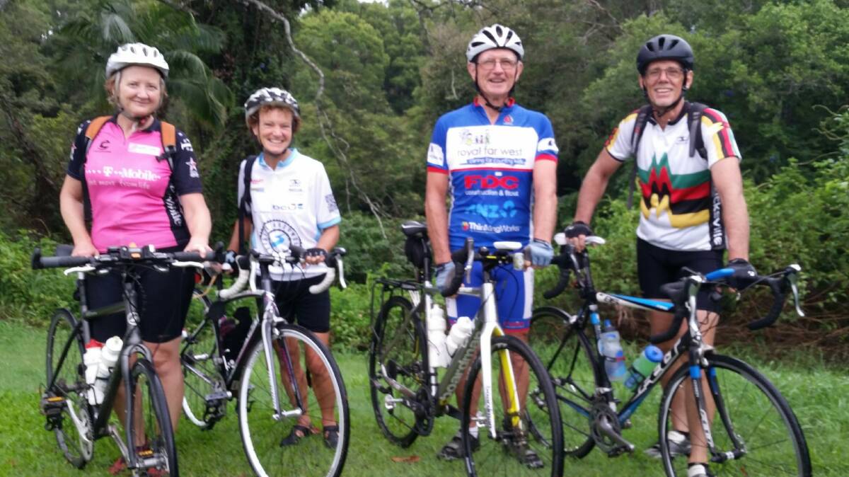 RIDING FOR THE VALLEY'S KIDS: Linda Piccin, Jane Wood, Rod Edwards and Harry Andrews 