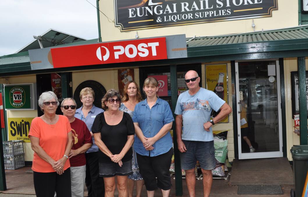 Eungai Rail residents Pat McDonald, Sandra McIlwain, Michelle Hadley, Margaret Cooke, Gai Welch, Georgie Pryde and Joe Cooke