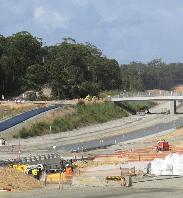 HIGHWAY FUNDING MAINTAINED IN NSW BUDGET: The Nambucca Heads interchange overbridge will soon be completed.