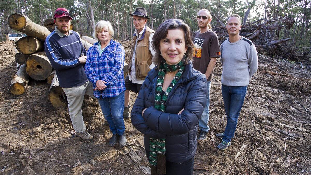 Greens MP Dawn Walker with forest activists