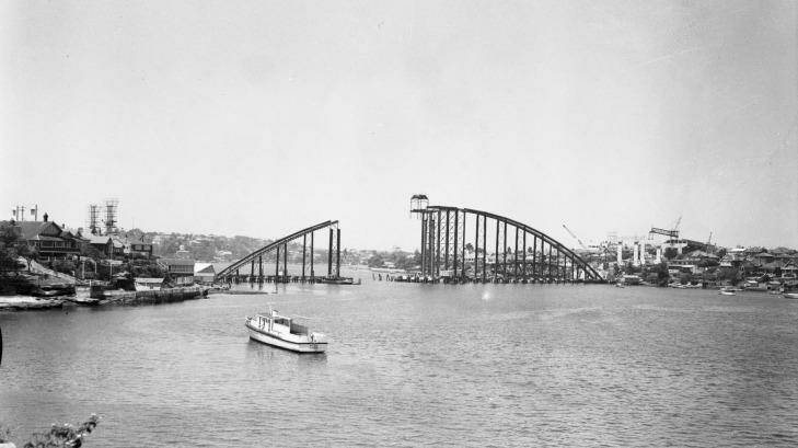 The bridge under construction in 1961 Photo: George Lipman