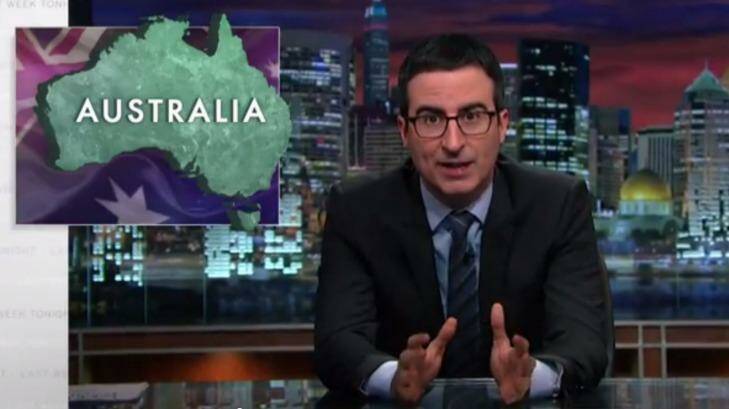 John Oliver ridicules the tobacco industry's Supreme Courst case against the Australian federal government's plain packaging laws for cigarette cartons. Photo: YouTube