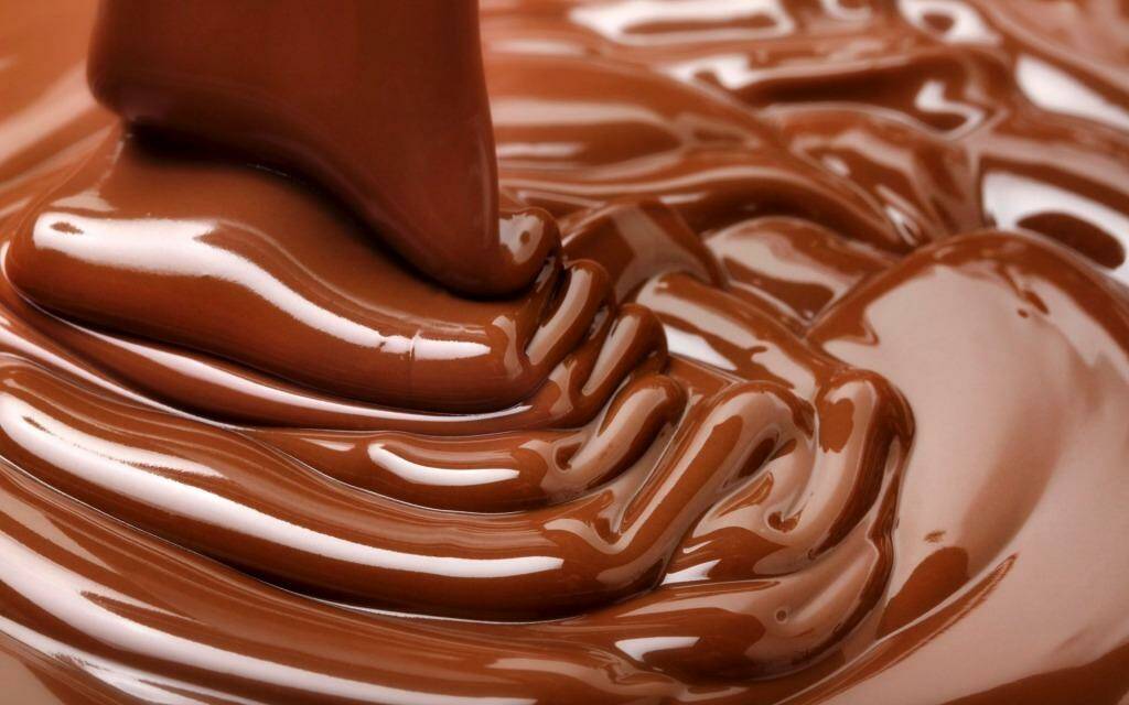 Choc full: A stream of chocolate.