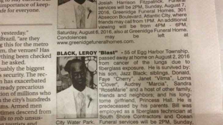 The competing obituaries were placed side-by-side in Friday's edition of the Press of Atlantic City. Photo: Twitter