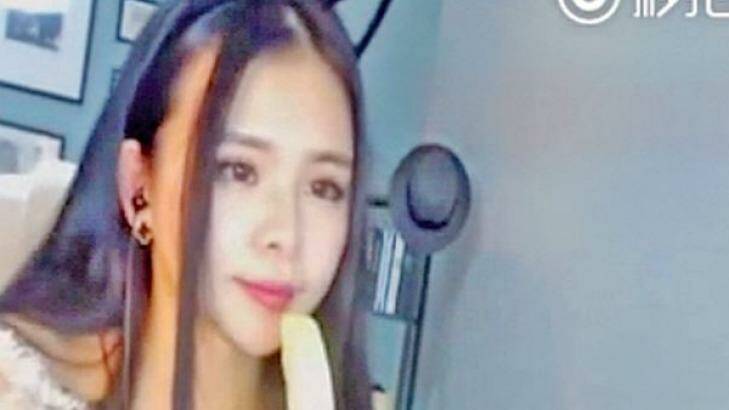 Images showing a woman eating a banana are among those being clamped down on by China's Ministry of Culture. Photo: Youtube
