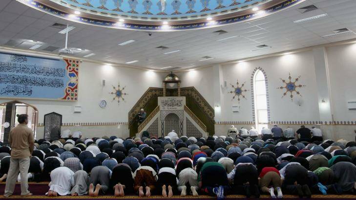 Prayer time: Lakemba Mosque opened its doors to the public for National Open Mosque Day. Photo: Fiona Morris
