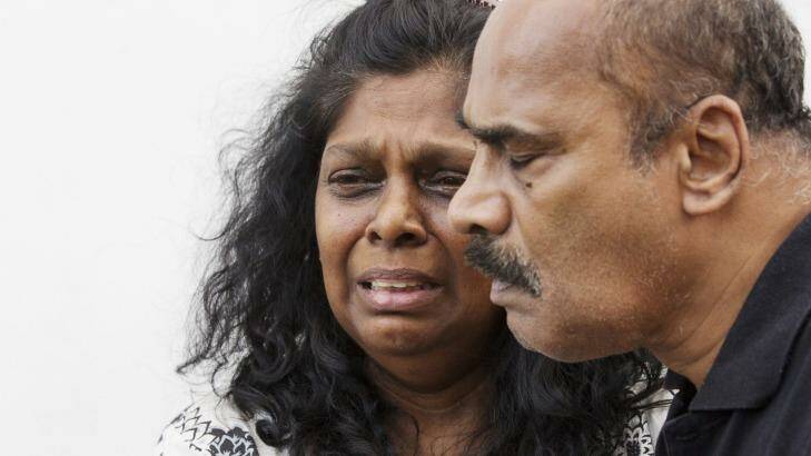 Anguish ... Myuran Sakamaran's mother and father, Raji and Sam Sukumaran. Photo: James Brickwood