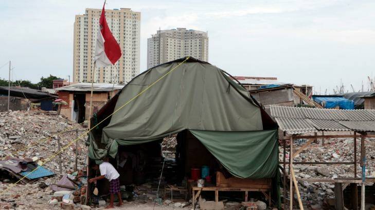 Residents of Jakarta's Kampung Akuarium say they were evicted by Ahok despite a "political contract". Photo: Irwin Fedriansyah