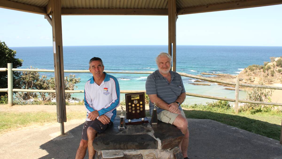 ON YOUR MARKS: Jim McCullagh and Peter Mitchell at the Captain Cook Lookout. Entry forms for the Australia Day fun run are available soon and only the first 150 will get a start