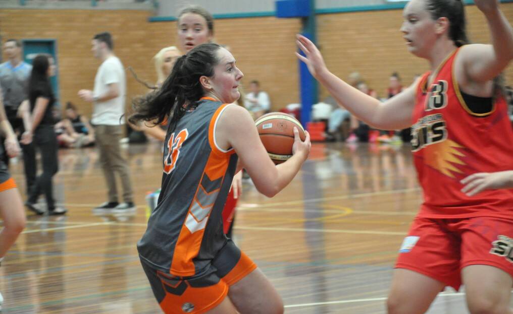 WEBMASTER: Macksville’s Amelia Webb rolls on attack for the Northern All Stars Under 18 girls at Coffs Harbour. Photo: Paul Murat, Tarum Images