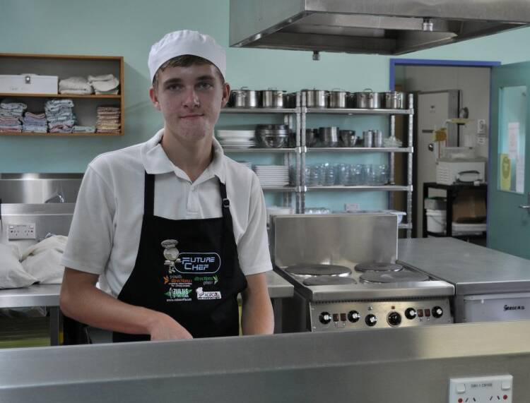 A CUT ABOVE: Harry Mitchell won the senior Most Improved award at the regional final of the Future Chef competition. Above left his winning dish 