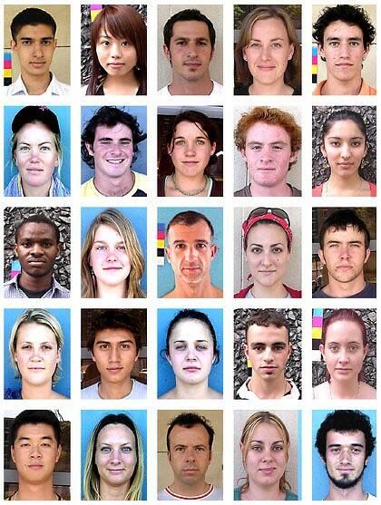 Some of the Sydney faces that made up the final composite image.