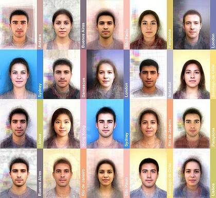 Some of the "average" faces from around the world.