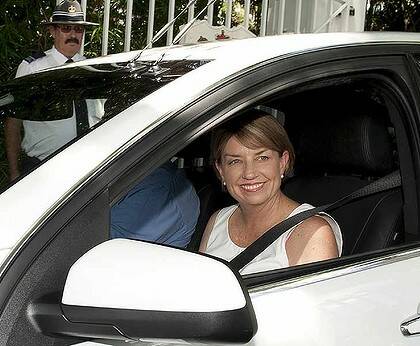 Anna Bligh leaves government house after officially calling an election in Queensland for March 24, February 19, 2012.