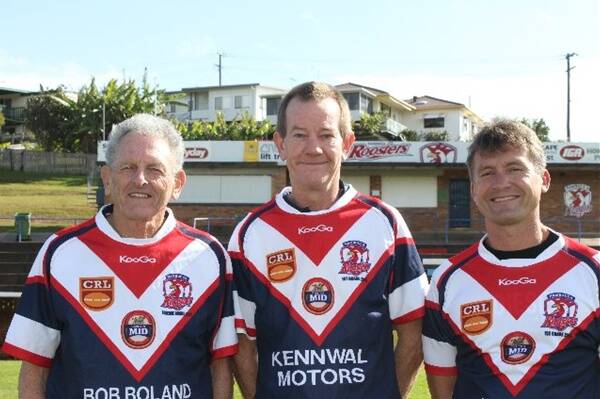 ROOSTERS ROCK: Gary Johnson, 2012 first grade manager Brad Wilson and Stu Langley
