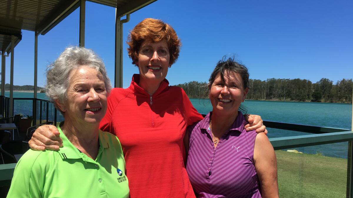 Nambucca Heads golf stars Gwen Maxwell, Wendy Ritchie and Jennifer Johnston.
