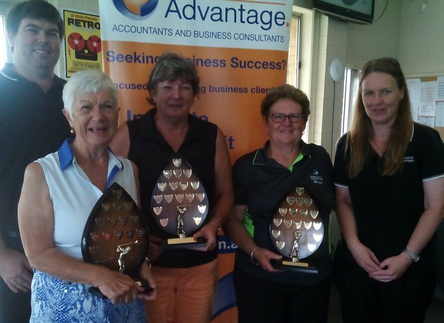 Morann Paterson, Club Champion Glenys Thompson, Kerrie Jackson and Tim and Jenny from 360 Financial Services