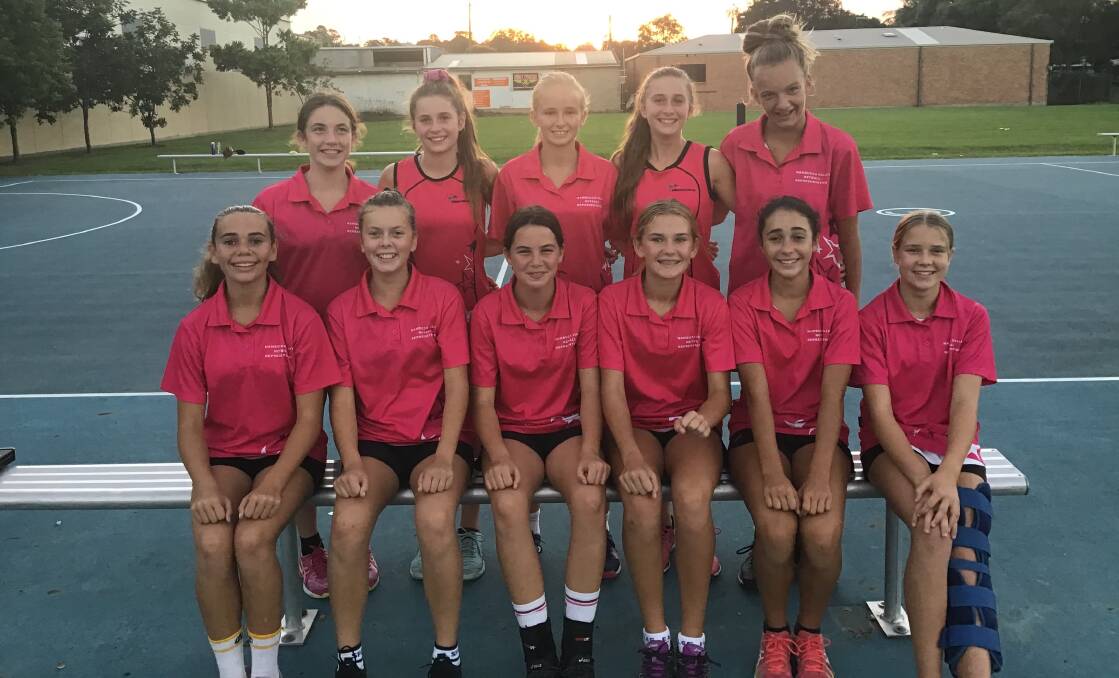13S REP: (from left, back) Ciara Payne, Paige Evelyn, Hannah Sharp, Jess Evelyn, Miia Angel, (front) India Walker, Pippa Nugent, Grace Notley, Jemma Wilson, Jalaara Walker and Grace Hill