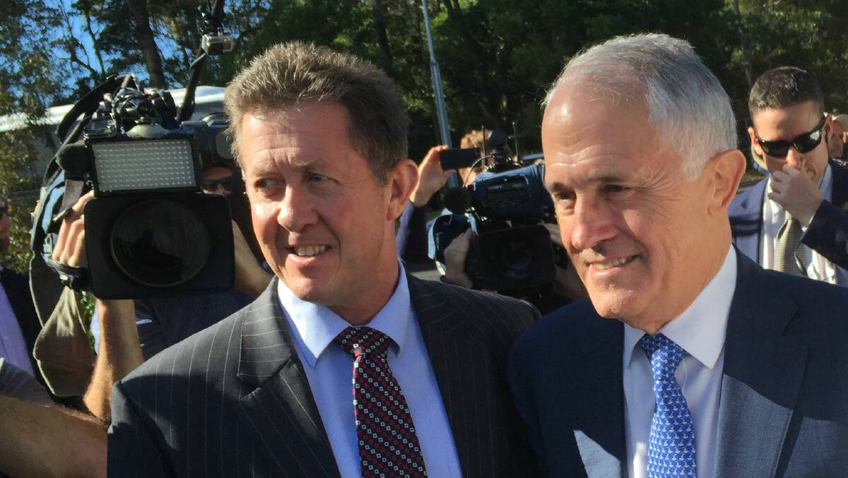 Cowper MP Luke Hartsuyker and Prime Minister Malcolm Turnbull