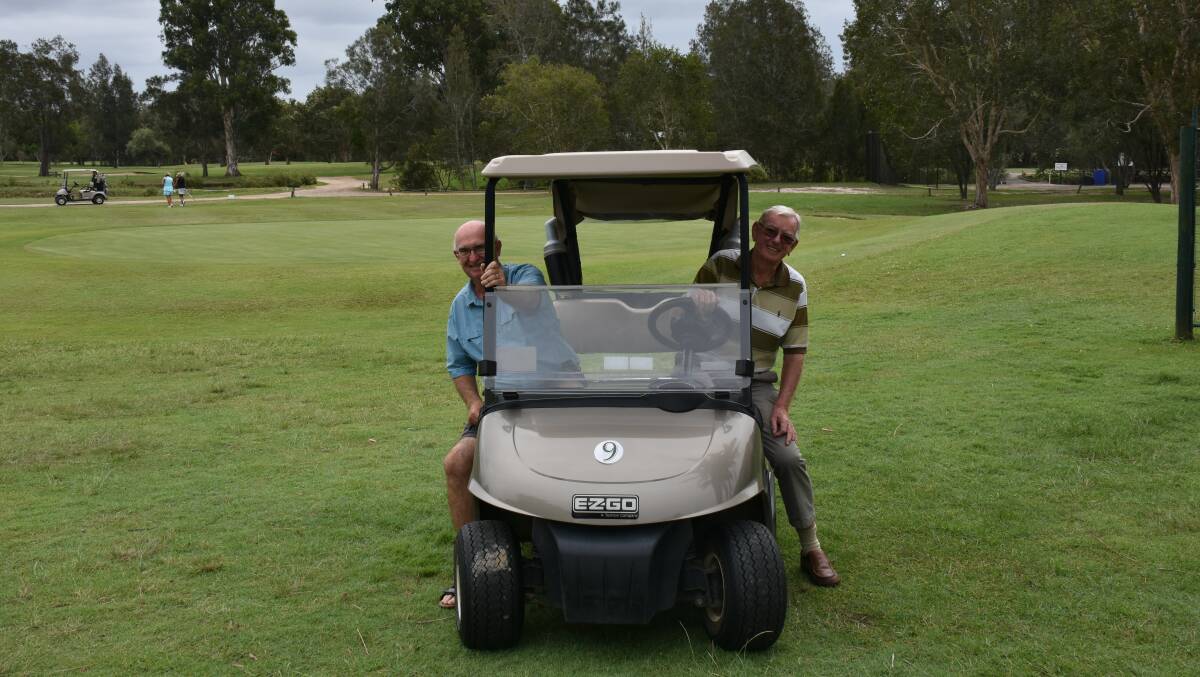 Nambucca Heads Island Golf Club treasurer Andy Johnston and president Kerry McCoy