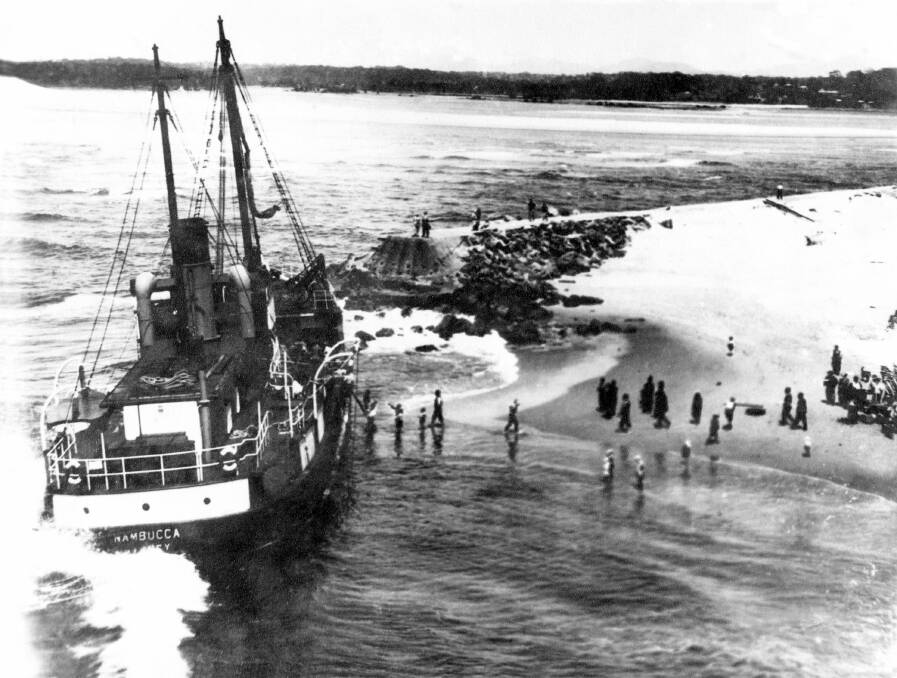 SS Nambucca aground at Wellington Beach, Nambucca Heads