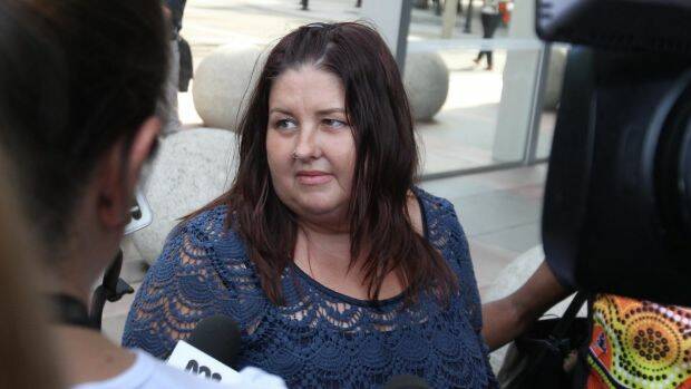 Leonie Duroux, sister-in-law of one of the victims, speaks outside the Supreme Court in Sydney on Wednesday. Photo: AAP