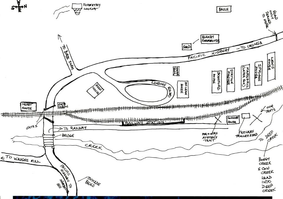 Bev Irvine's sketch of old Nambucca Heads Station