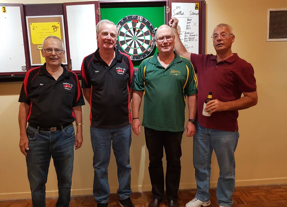 Nambucca RSL Snappers. Pictured are Ron Thompson (C), Leon Stevens, Neil Duffus and Bob Balls. Absent: Shirley Robertson and Denise Poke