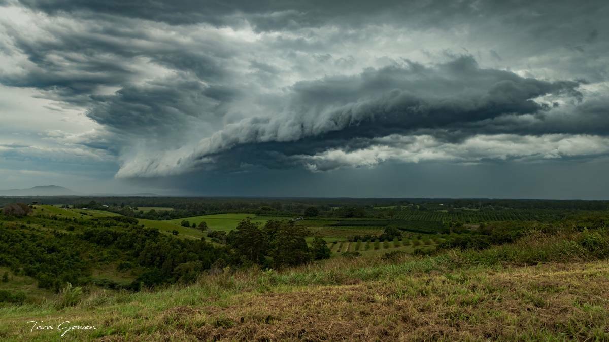 File photo by Tara Gowen of a storm cell coming in near Mount Yarrahapinni