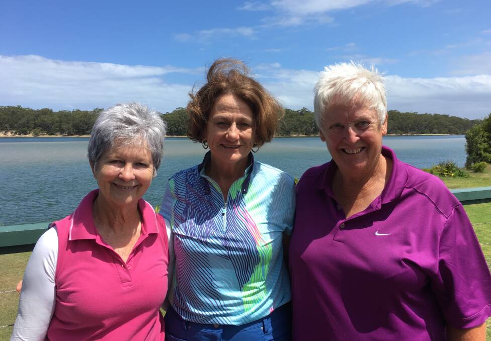Nambucca Heads golf victors Dianne Hopkins, Anne Hamilton and Heather Gray