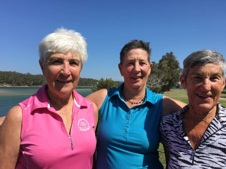 Nambucca Heads golf ambrose winners Jennifer Thorne, Linne Street and Lyn Vidler 