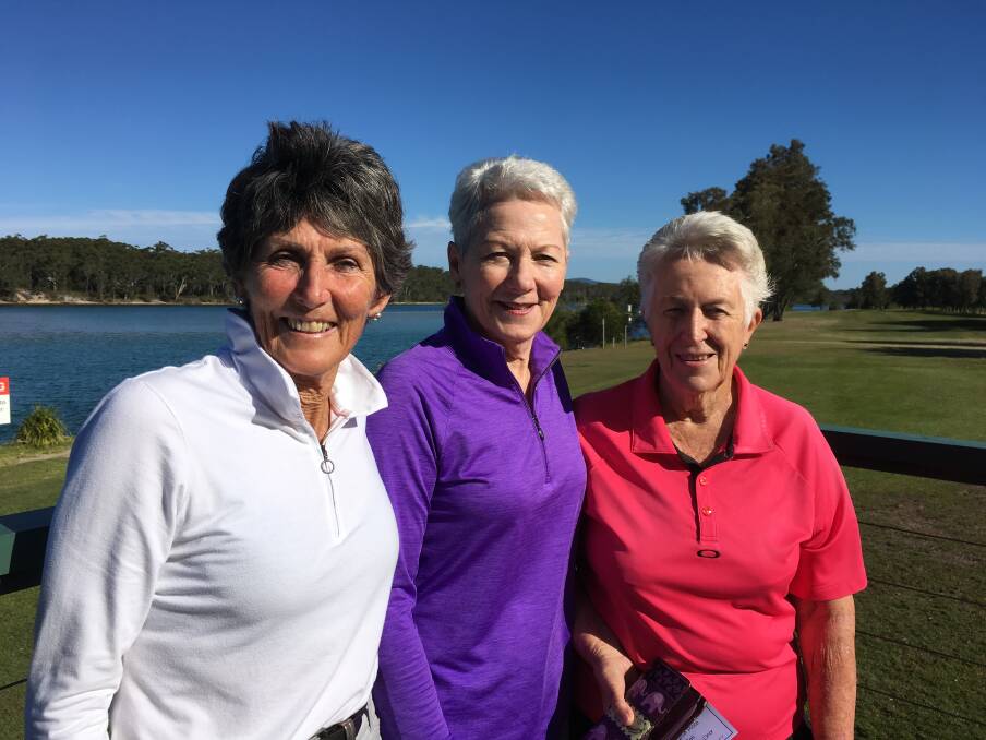 Nambucca Heads women's golf Monthly Medal winners Lyn Grose, Judith Boyle and Betty Stockham 