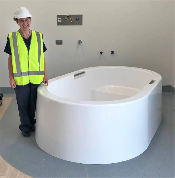 Maternity Unit manager Karen Atkins with one of the new birthing baths at the new Macksville Hospital, funded through a $37,170 donation from the BowraMacksville UHA