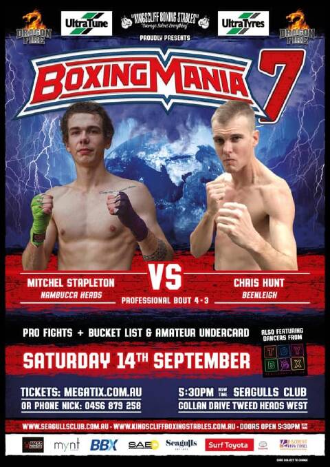 The promo poster for Mitchel Stapleton at BoxingMania 7