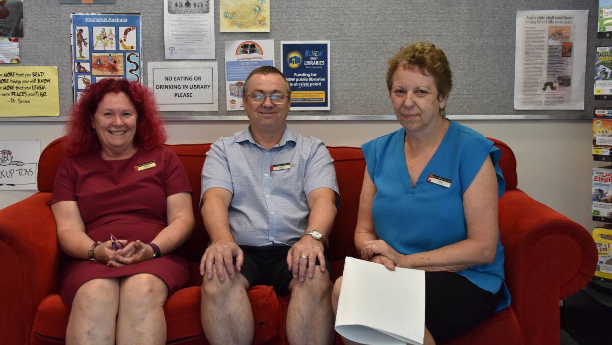 Nambucca Heads librarians Leanne Mair, Mark Northover and Sue Hughes