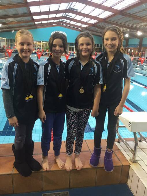 Girls 10 years relay: Tayla Pearce, Courtney Clark, Keeley Sutton and Leah Pickvance