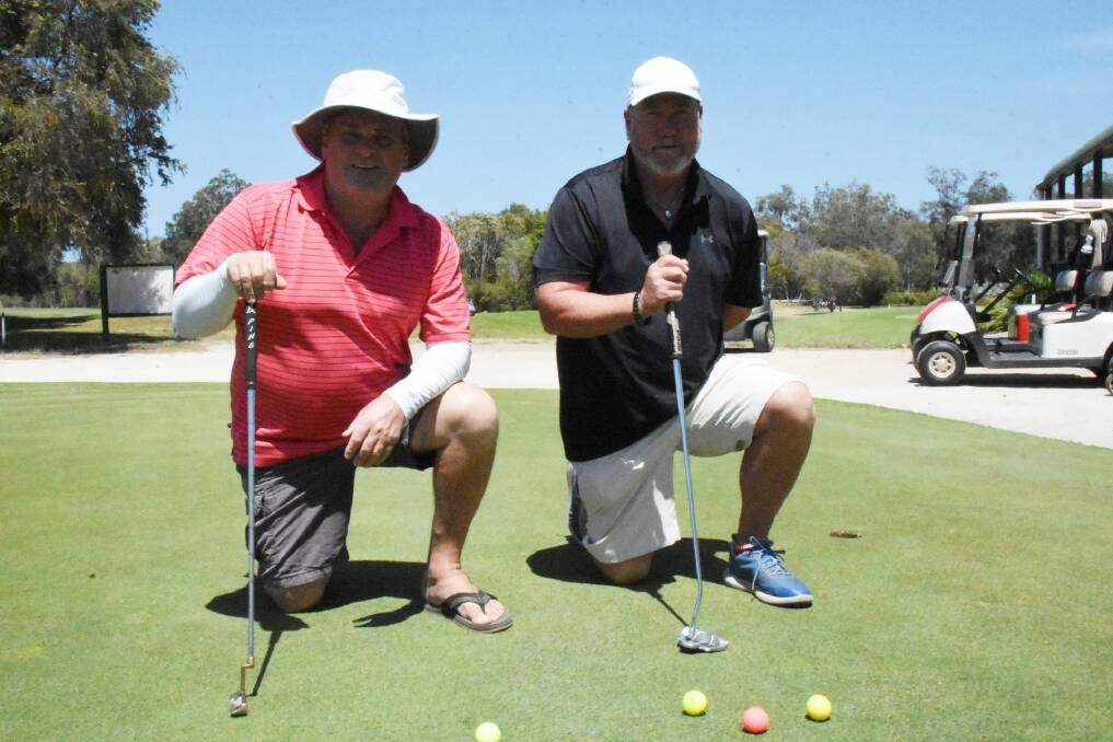 Col 'Wormo' Wormleaton and Neil 'Duffo' Duffus at The Island Golf Course