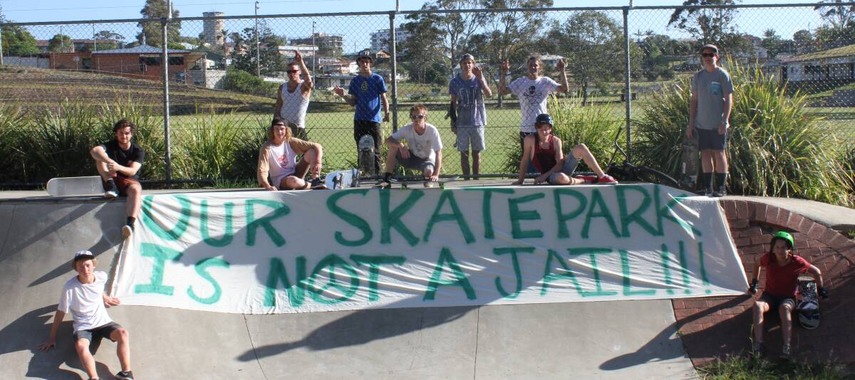 FLASHBACK: Nambucca Valley skaters protest about the barbed wire cage around their park - the only one of its kind in the country.
