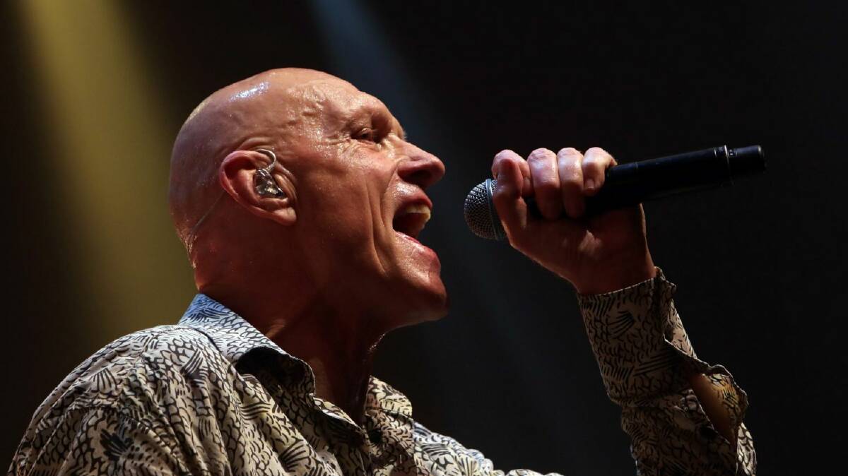 Peter Garrett performing at the Wollongong Entertainment Centre in late 2017. Photo: Sylvia Liber

