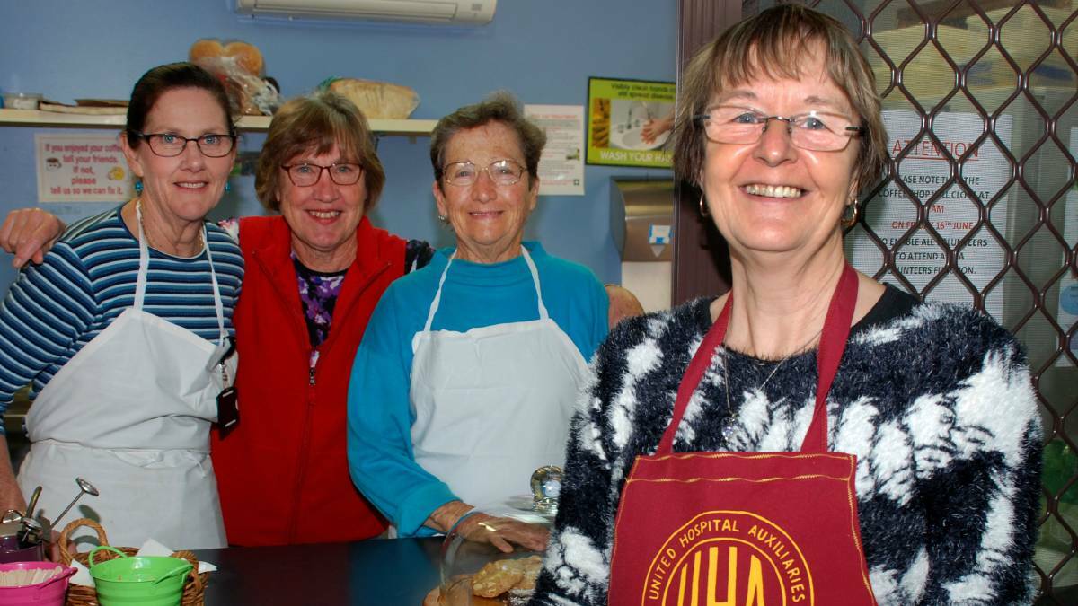 Dee Hunter, with fellow volunteers Chriss Tape, Heather Edwards and Barbara Graham at Macksville District Hospital’s much-loved Carpark Café.